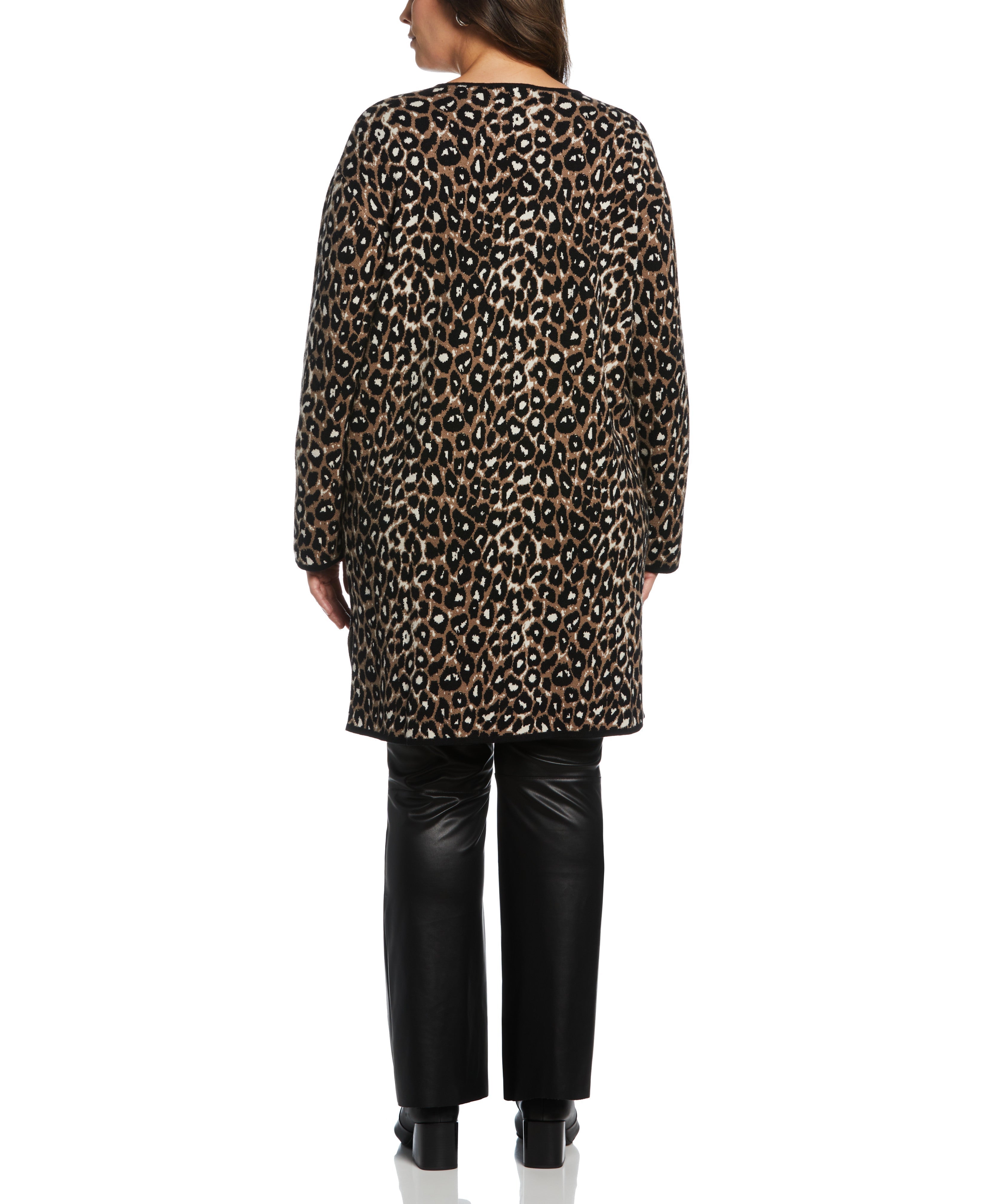 Animal Jacquard Pattern Sweater Coatigan