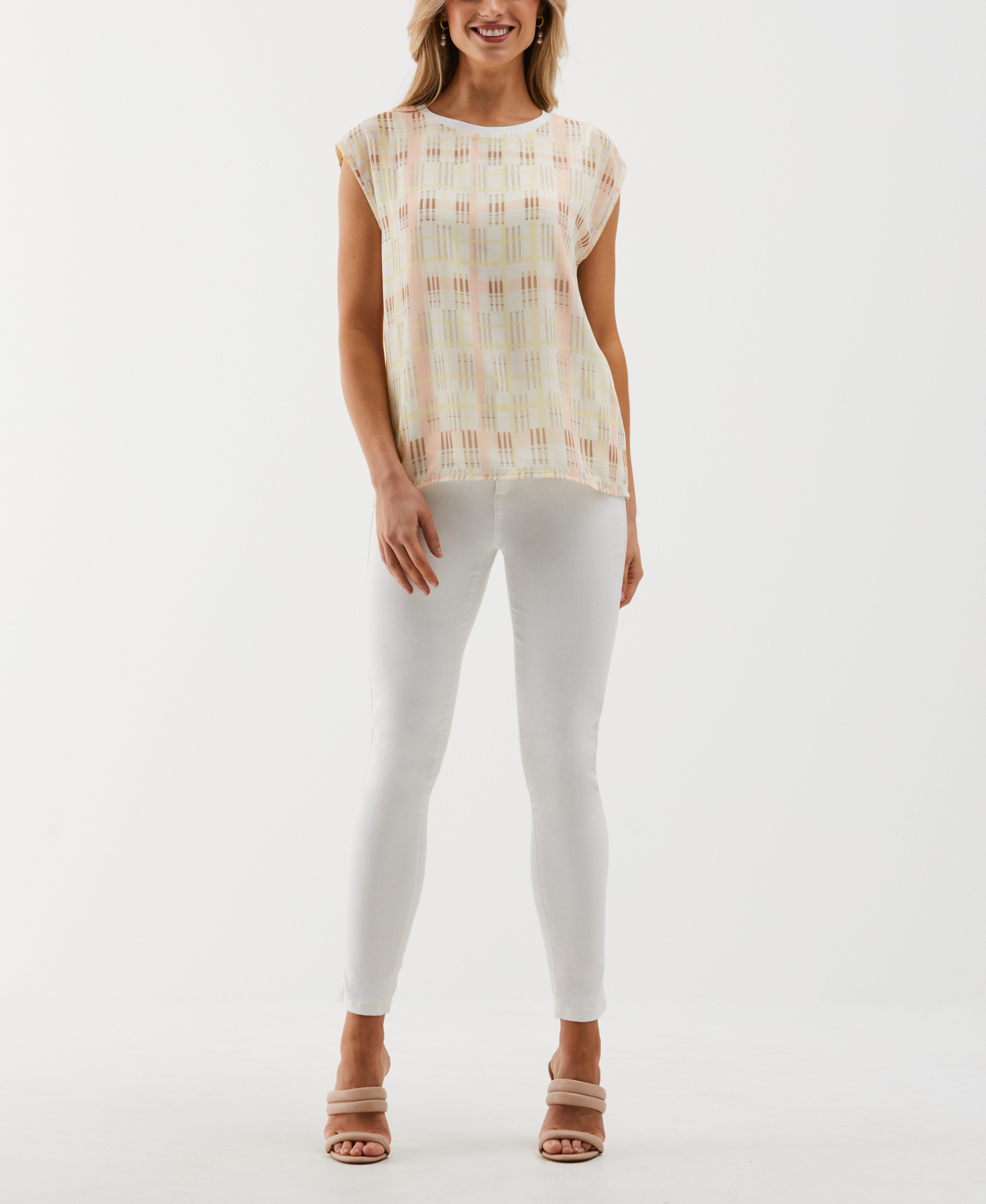 Crosshatch Print Top
