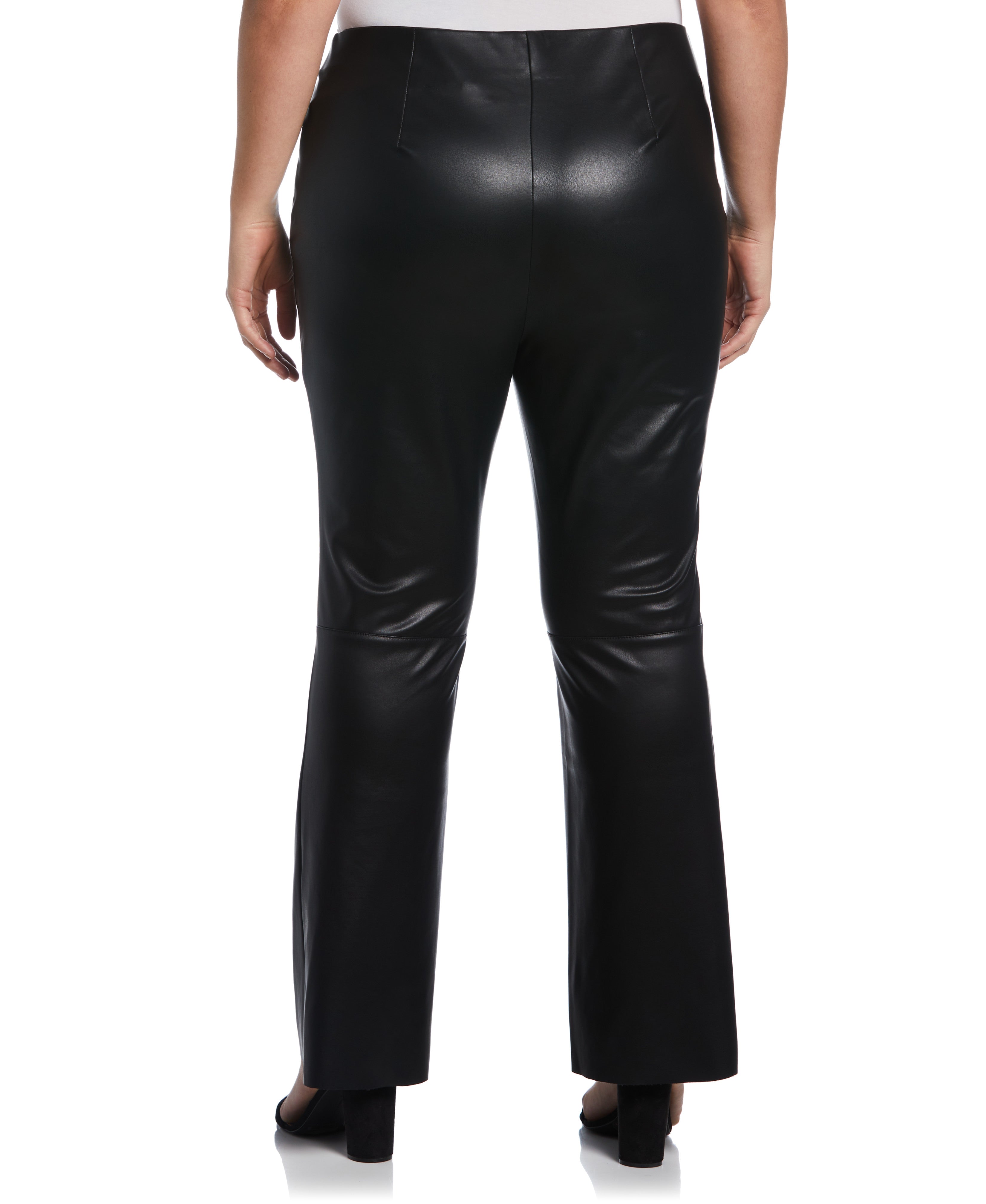 Faux Leather High Waist Boot Cut Pant