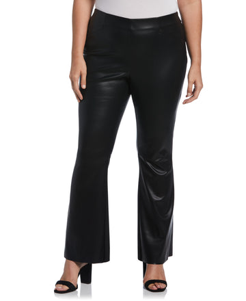 Faux Leather High Waist Boot Cut Pant