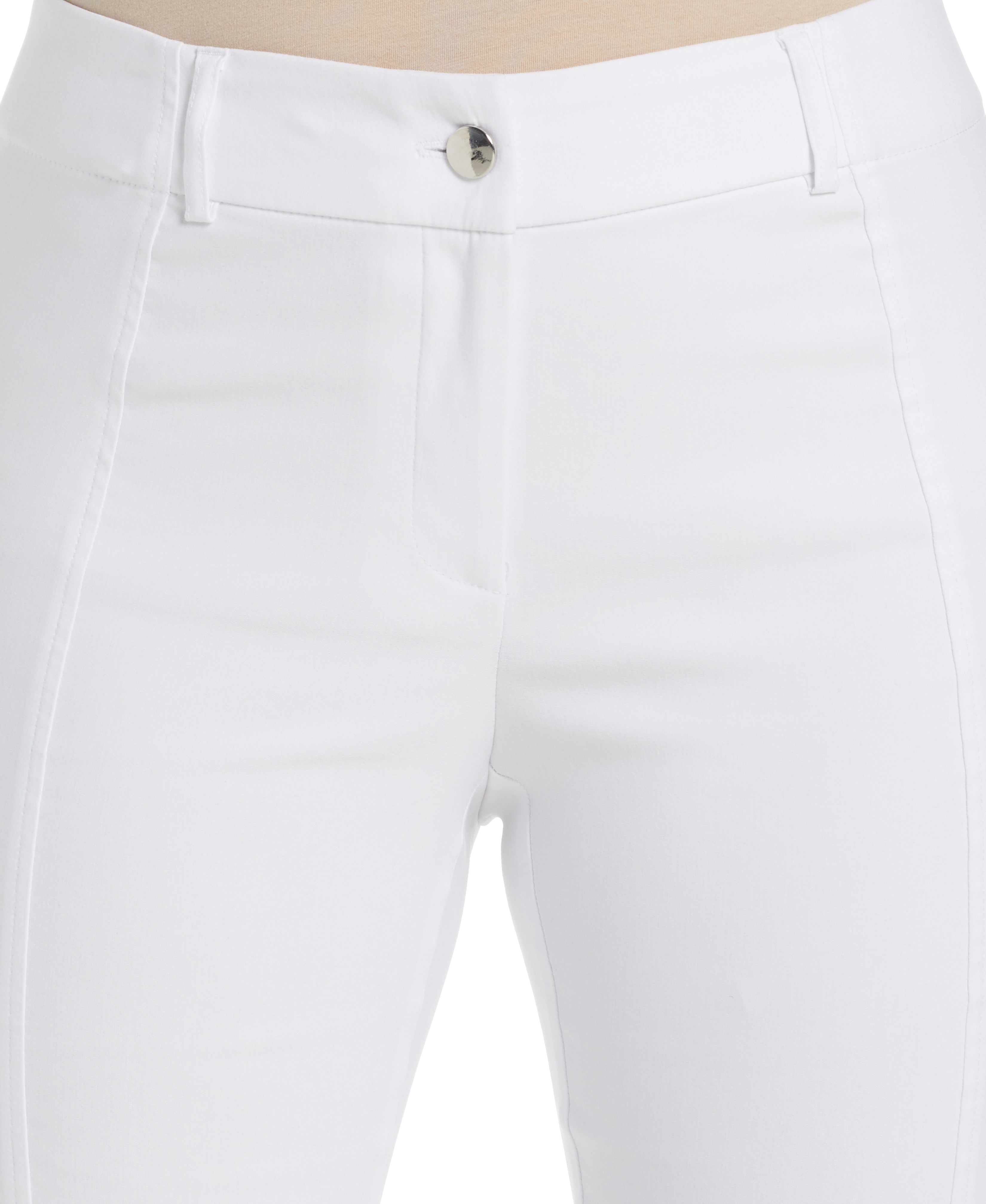 Petite Classic Fit Seamed Straight Leg Crop Pant with Vents