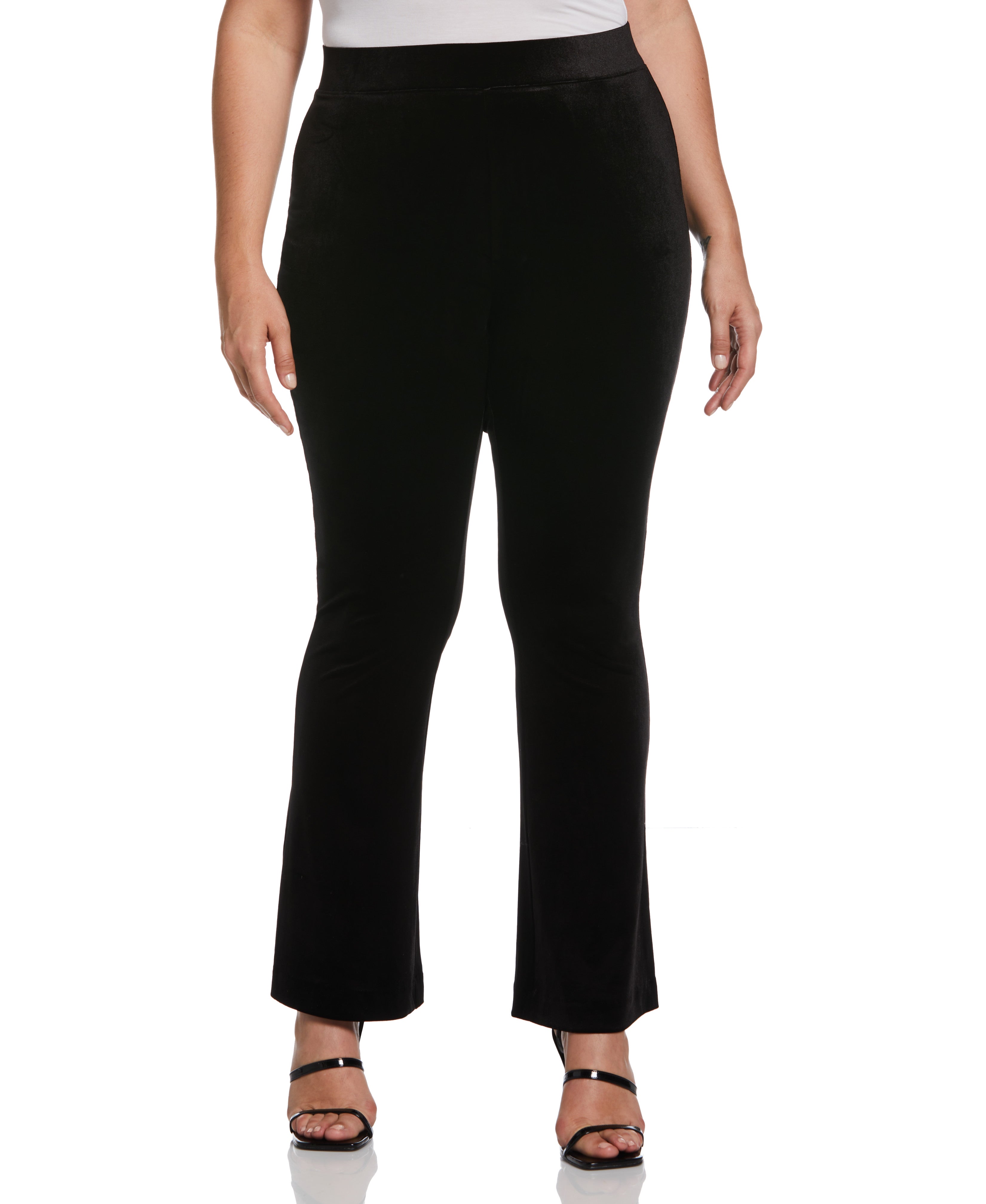 Plus Size High Waist Velvet Boot Cut Pant