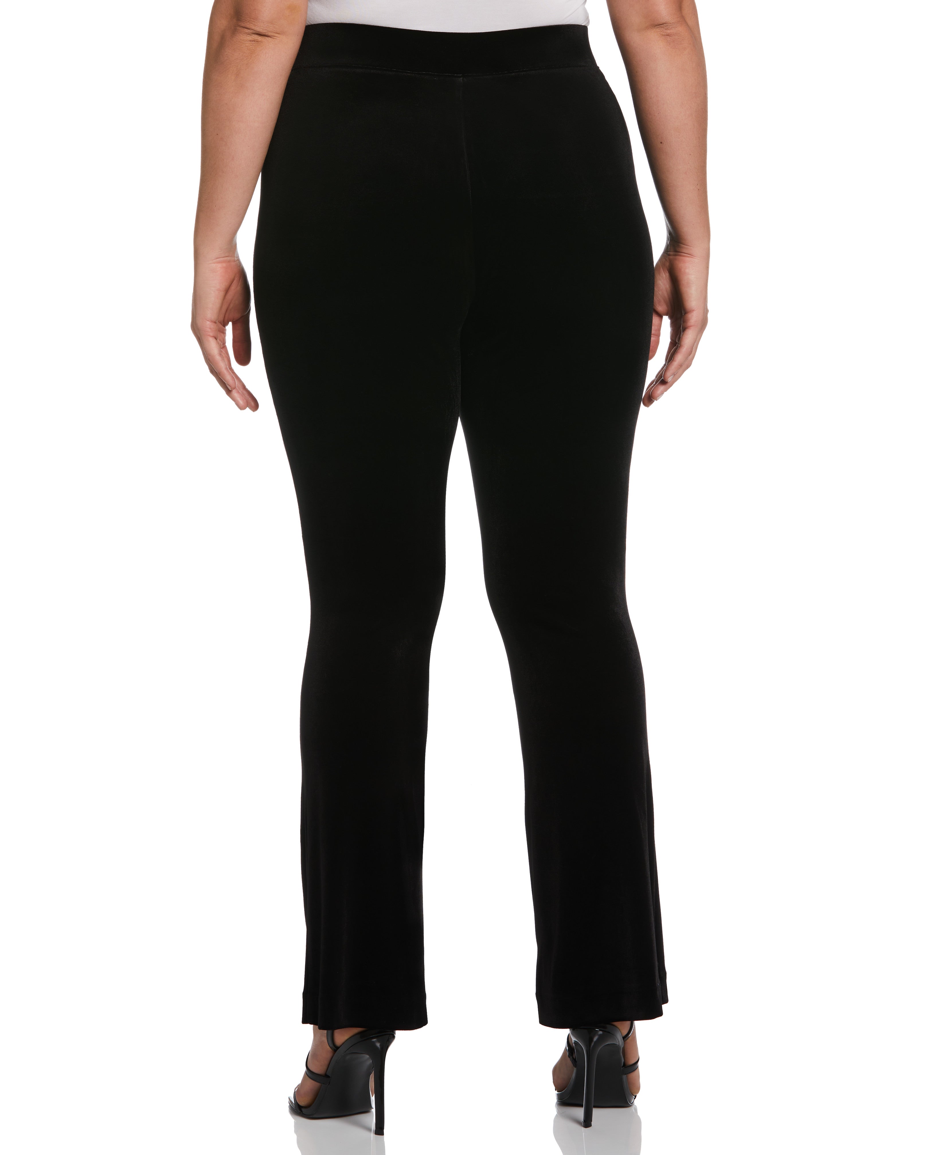 Plus Size High Waist Velvet Boot Cut Pant