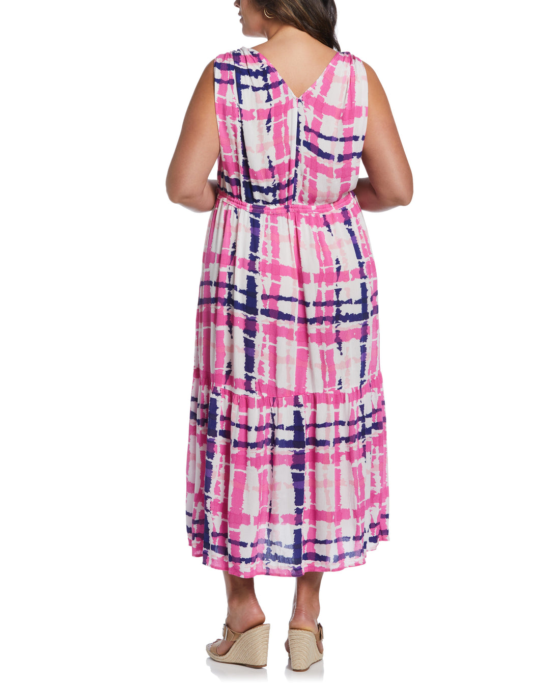 Plus Size Paisley Print V-neck Maxi Dress