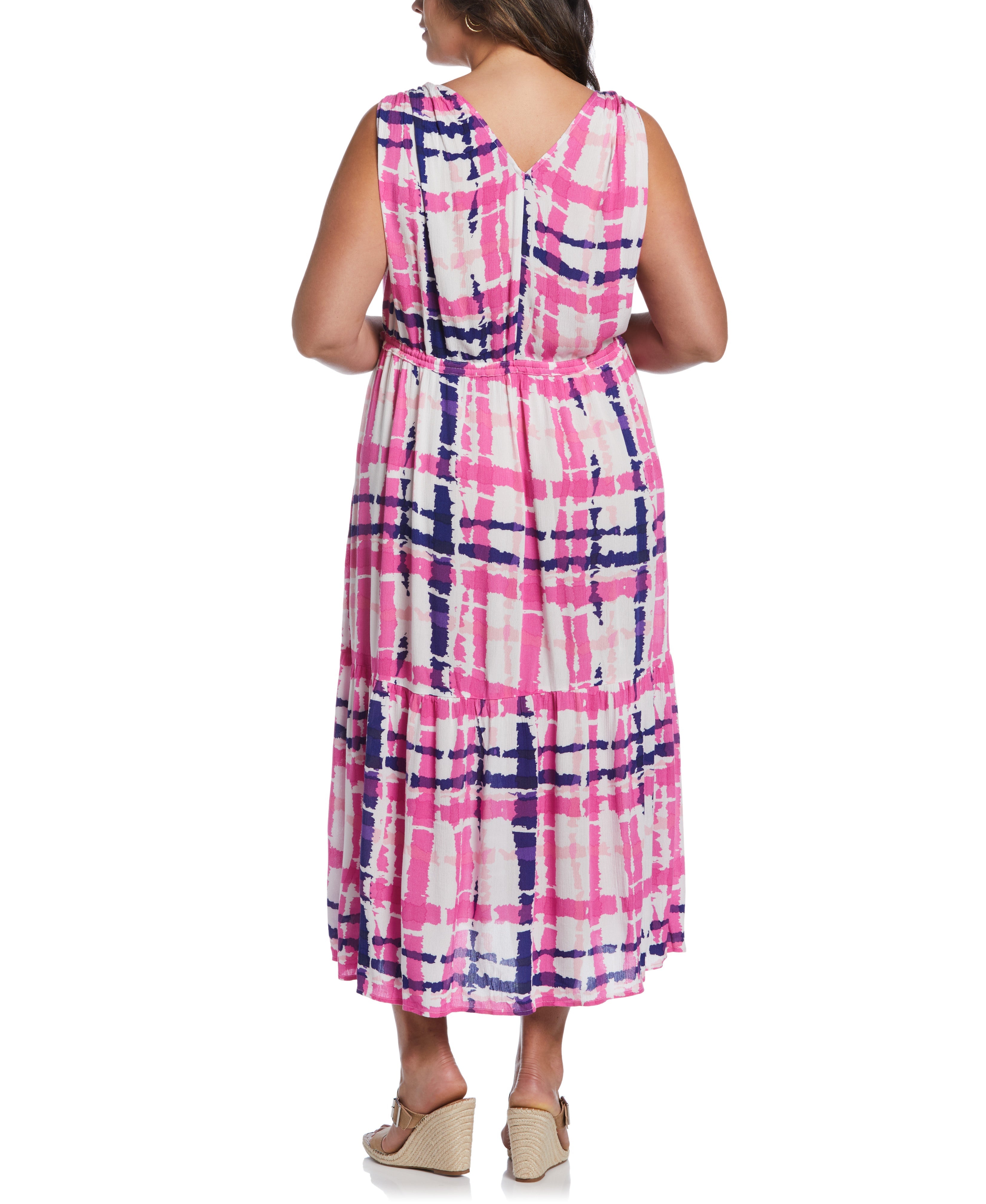 Plus Size Paisley Print V-neck Maxi Dress