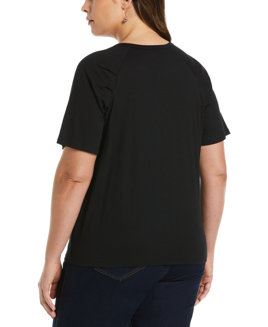 Plus Size Pleated Raglan Sleeve Tee