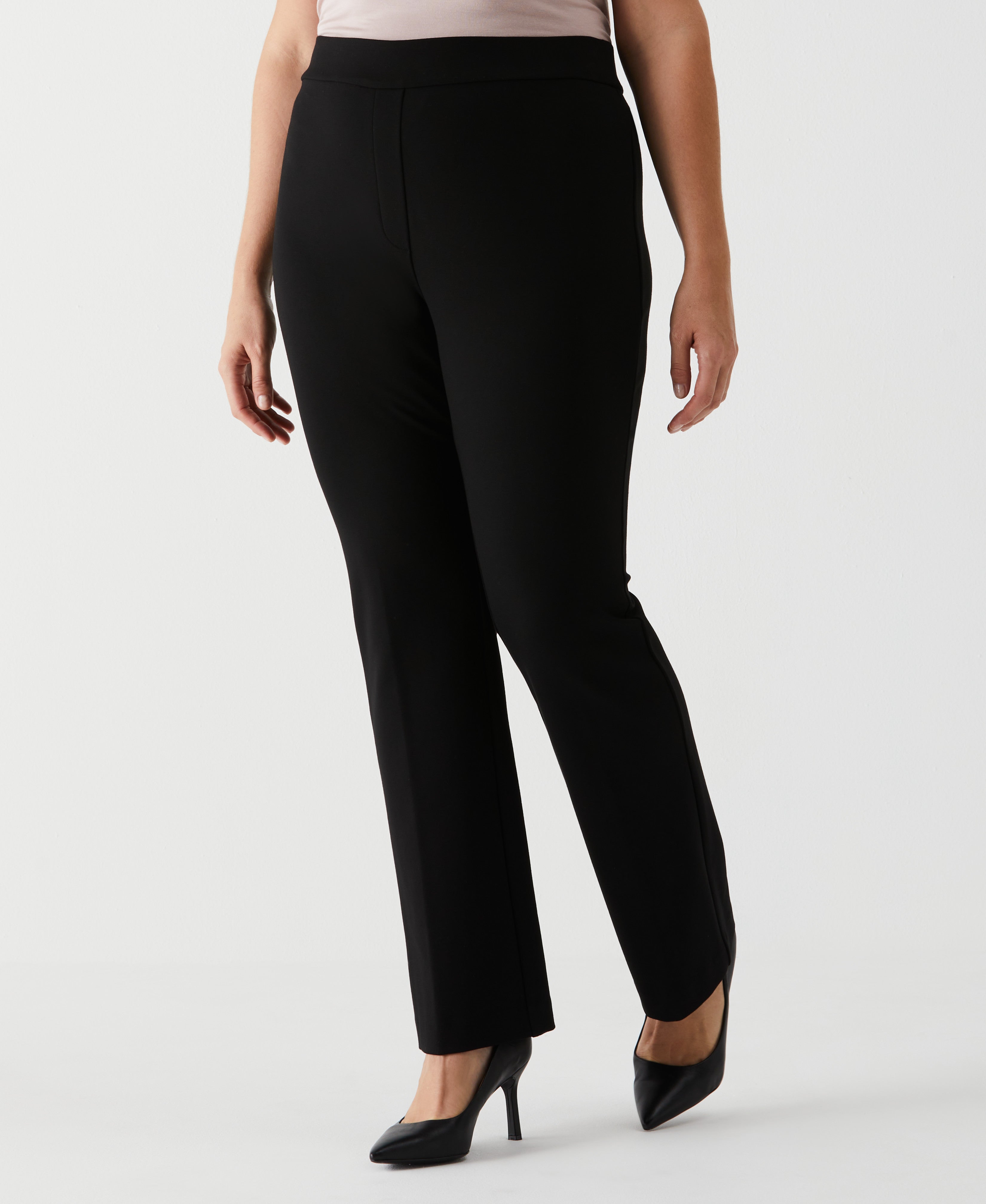 Plus Size Ponte Knit Bootcut Pull-On Pant