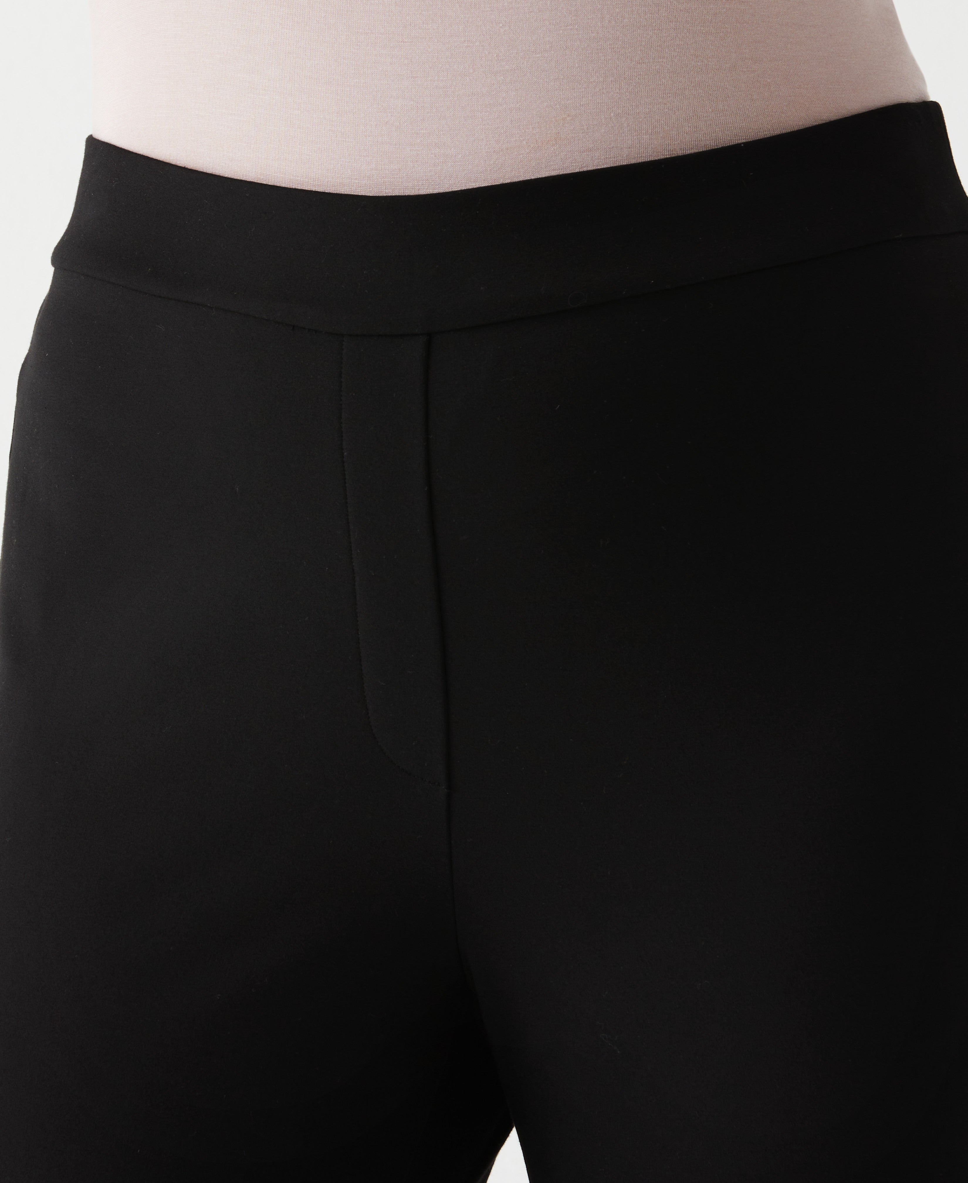 Plus Size Ponte Knit Short Length Bootcut Pull-On Pant