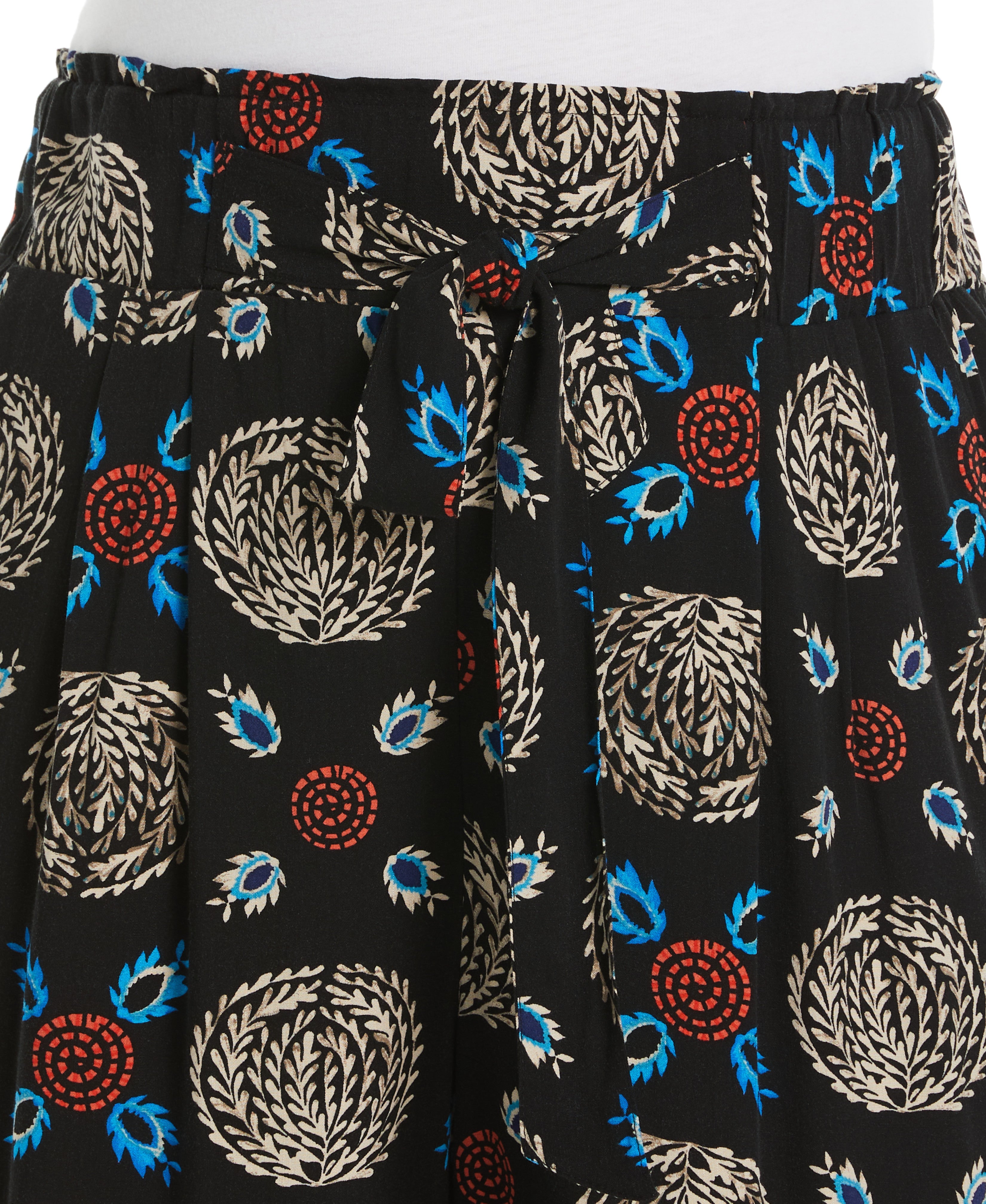 Plus Size Print Paper Bag Ankle Pant