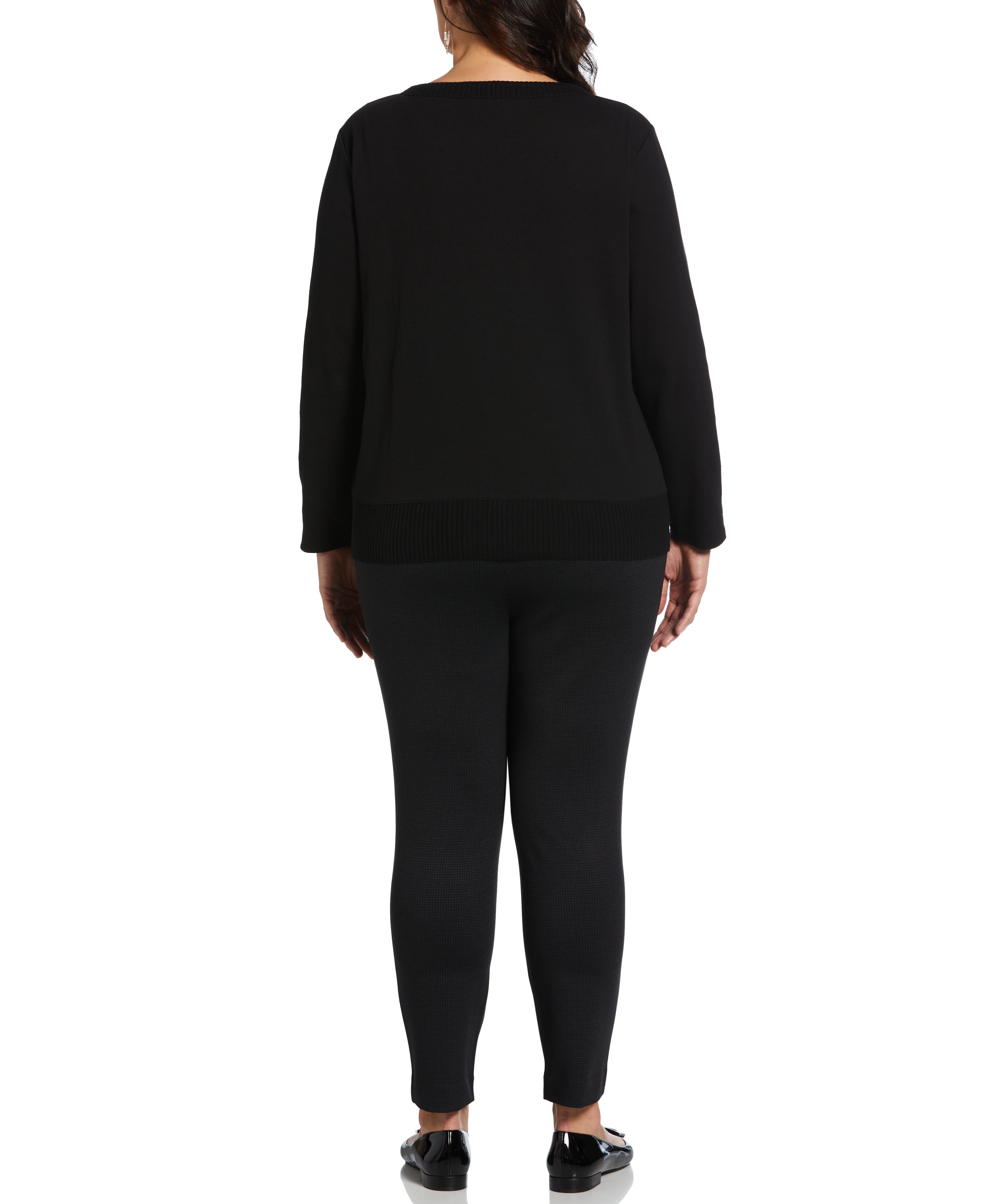 Plus Size Ribbed Asymmetrical Fringe Hem Top