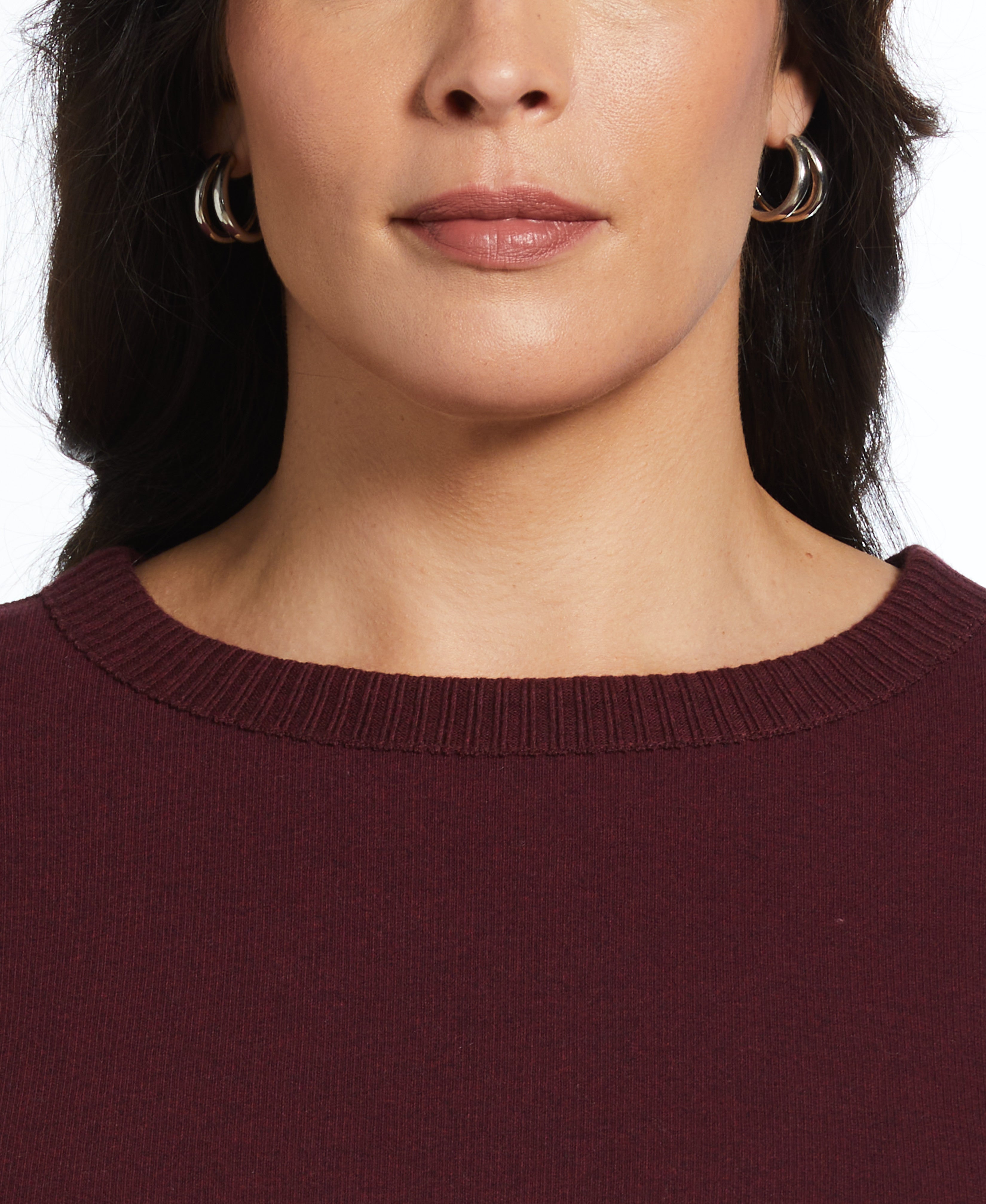 Plus Size Ribbed Asymmetrical Fringe Hem Top