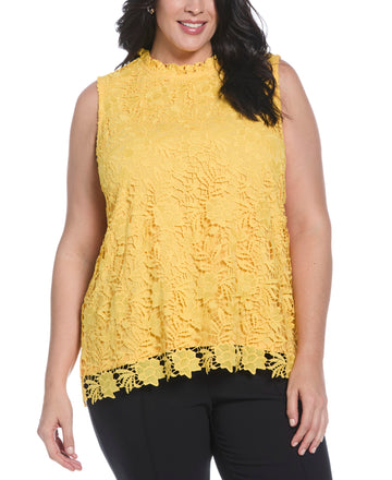 Plus Size Scalloped Lace Top