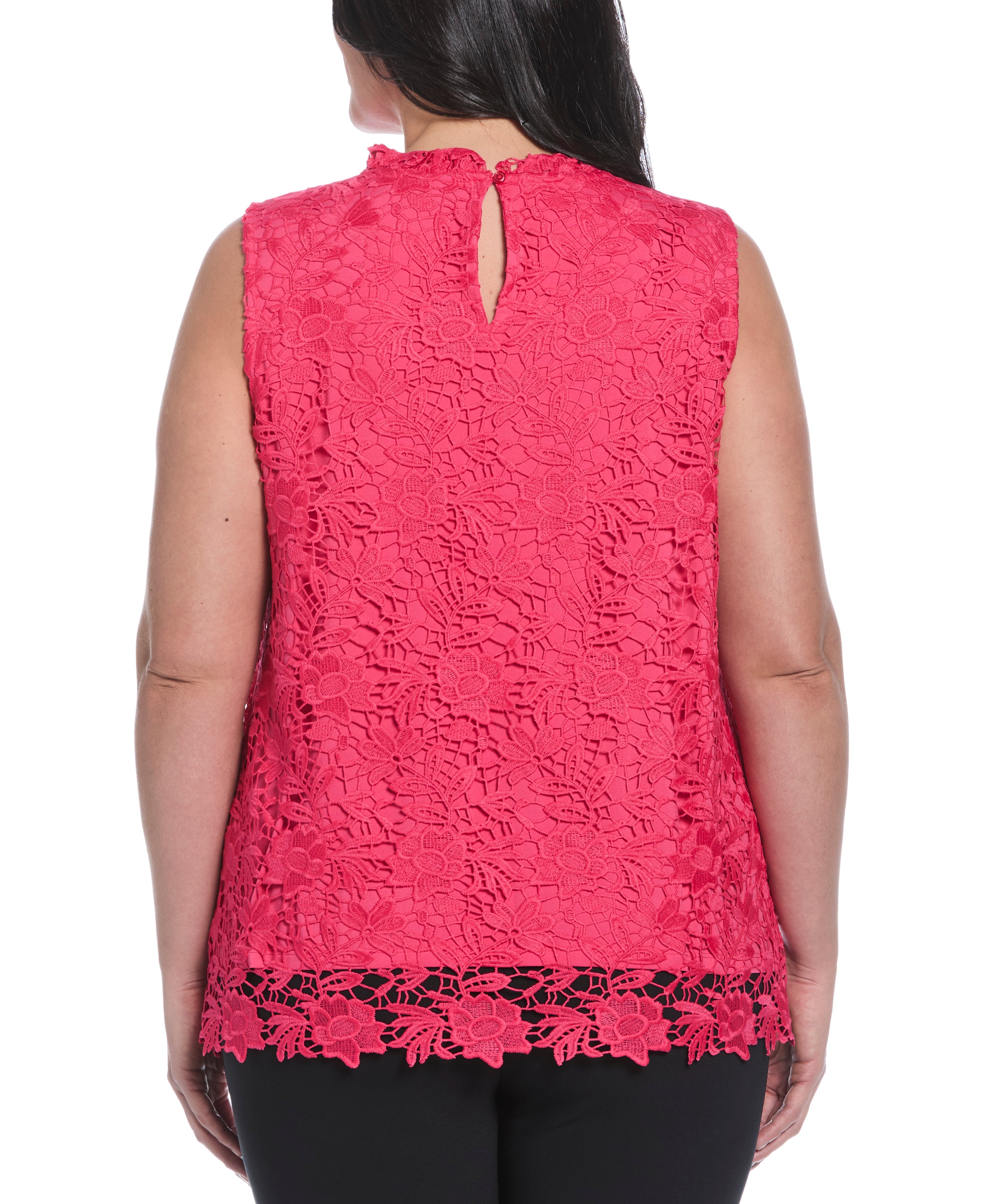 Plus Size Scalloped Lace Top