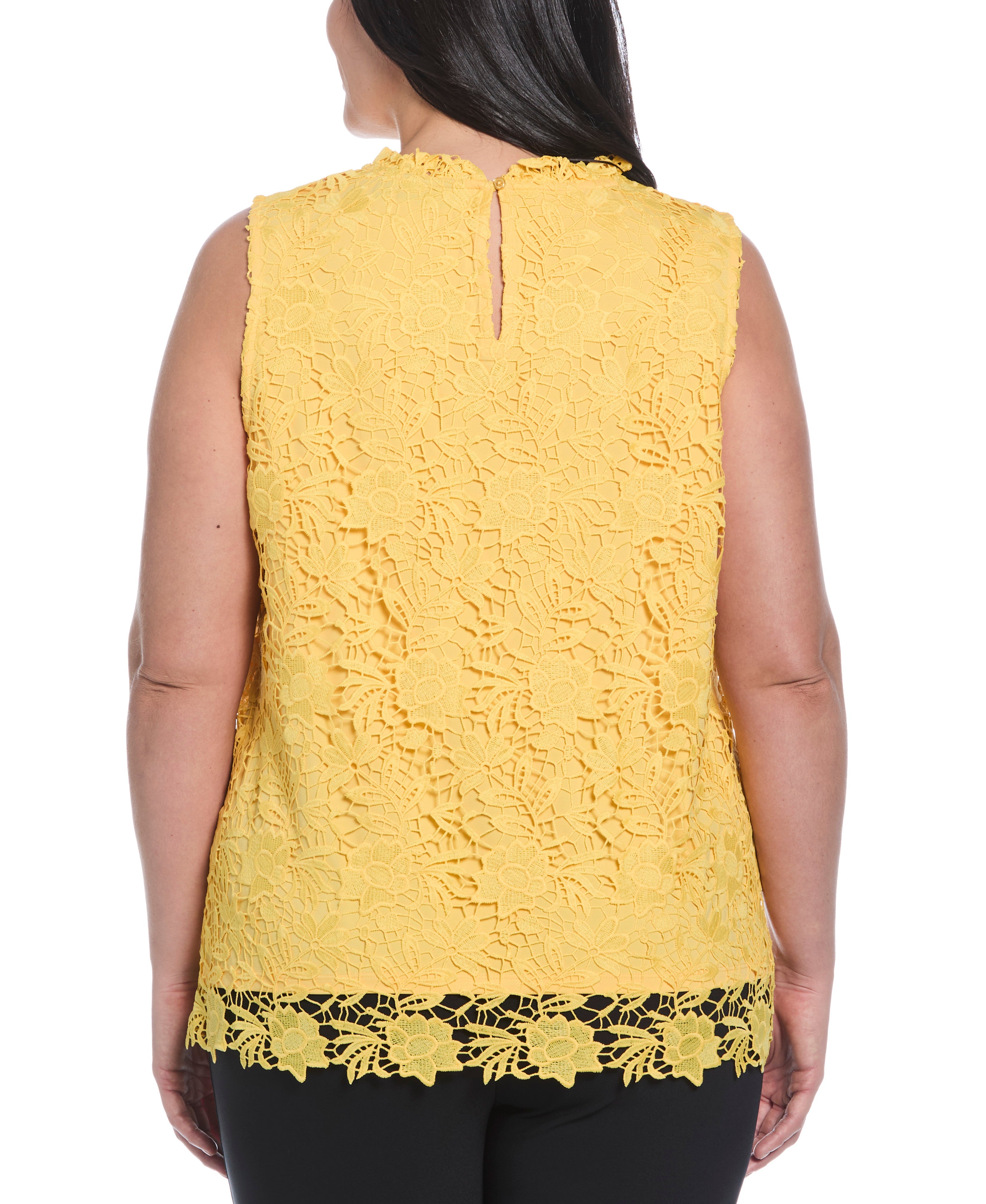 Plus Size Scalloped Lace Top
