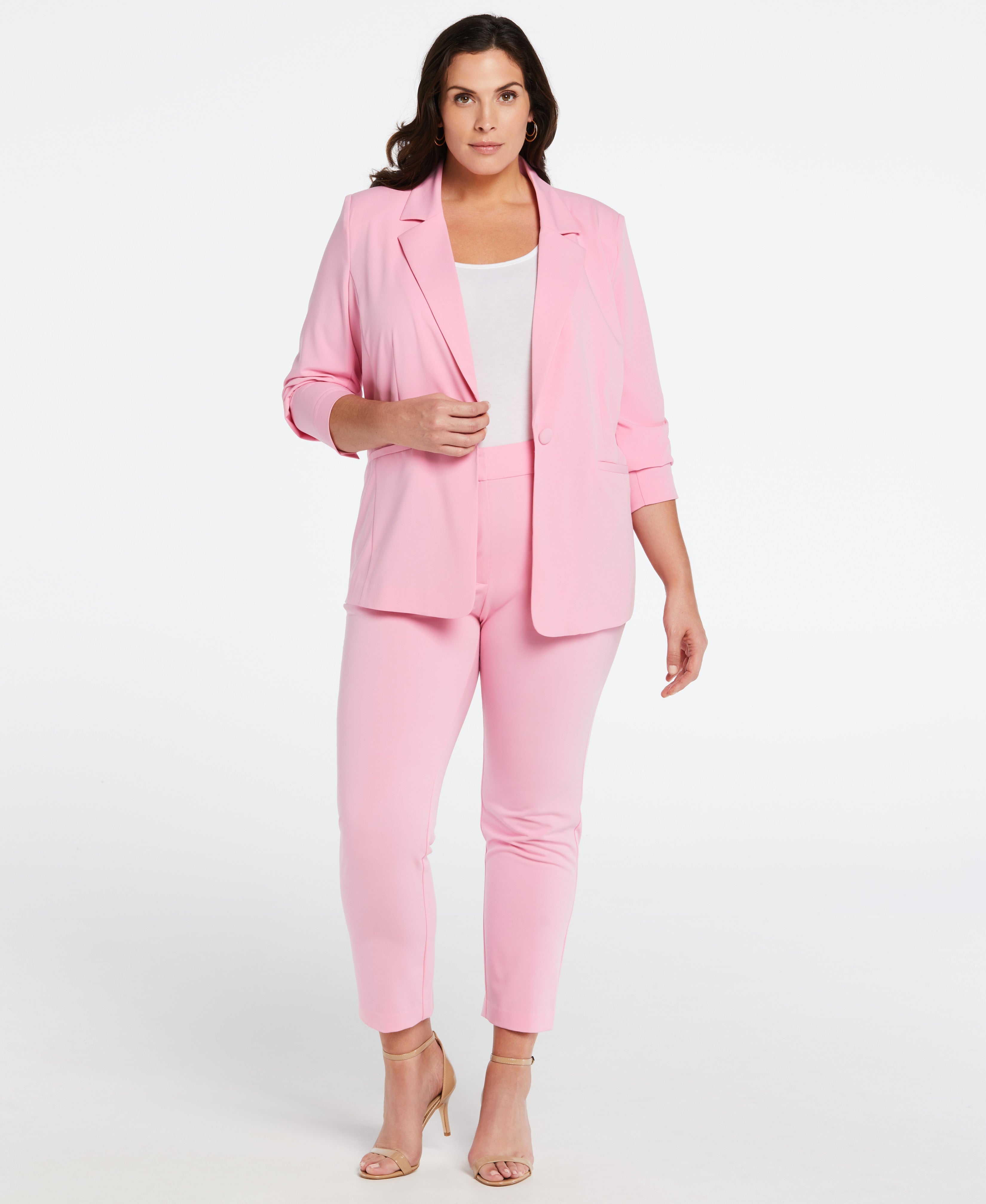 Plus Size Single Breasted Blazer