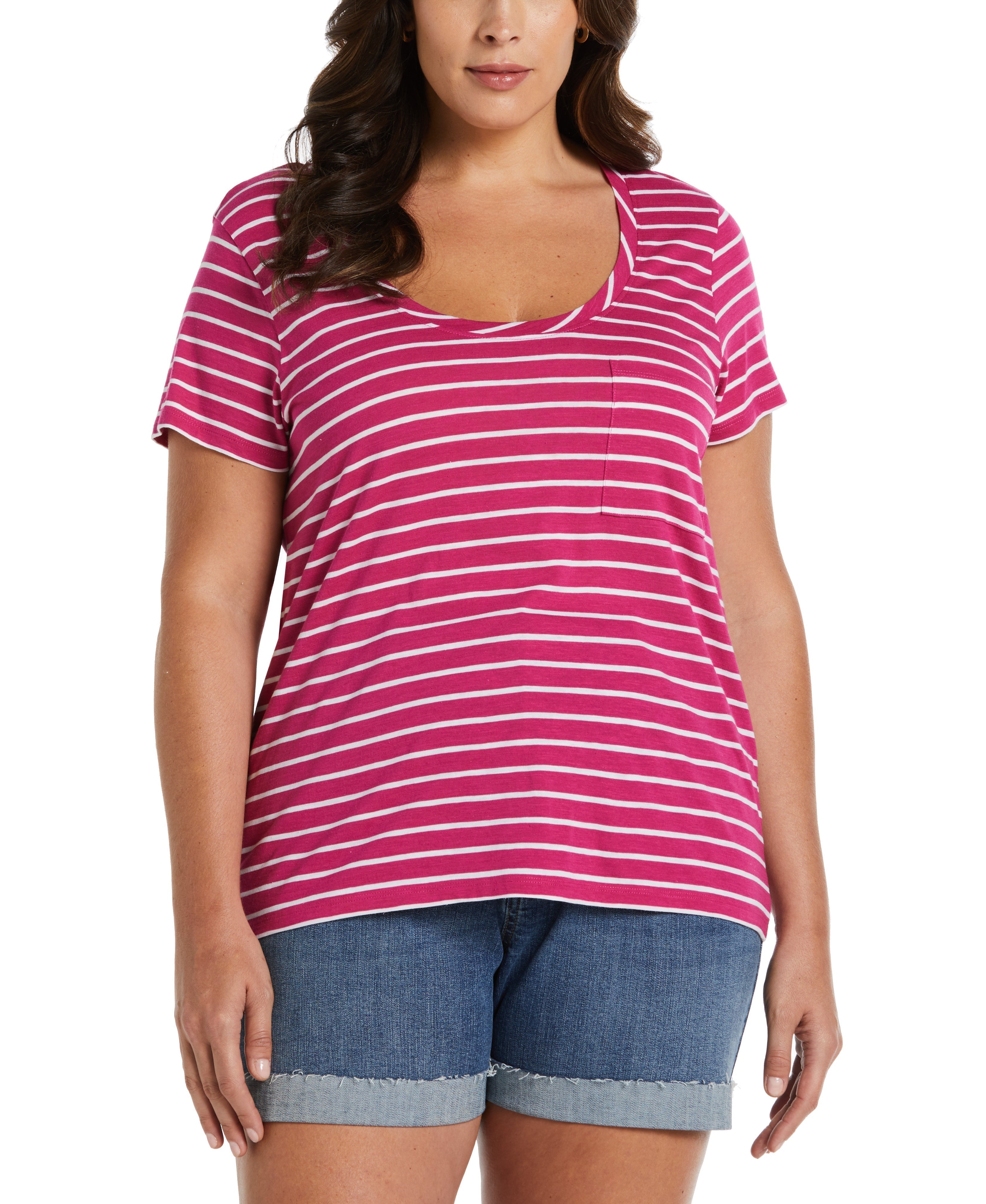 Plus Size Stripe Slub Tee