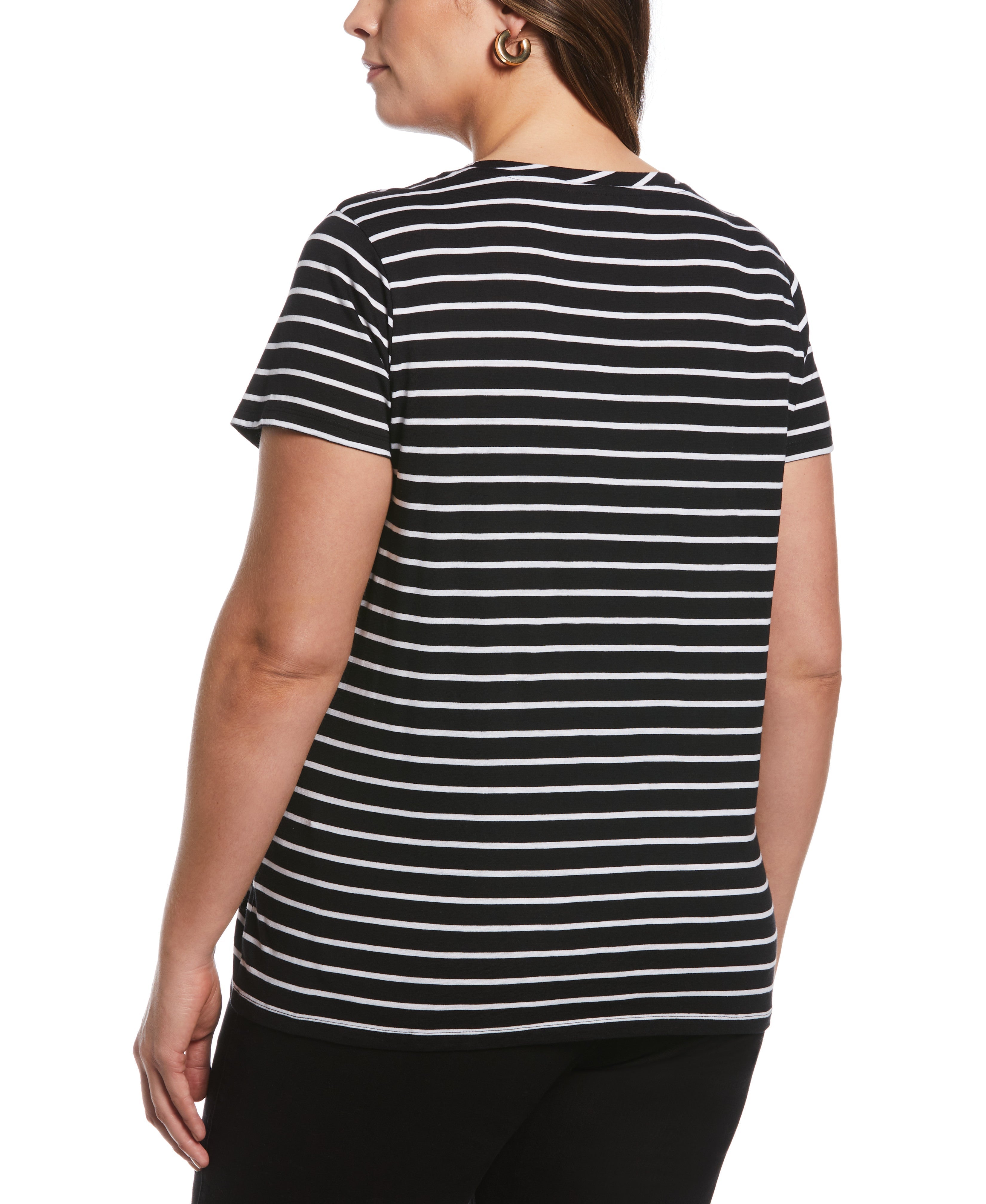 Plus Size Stripe Slub Tee