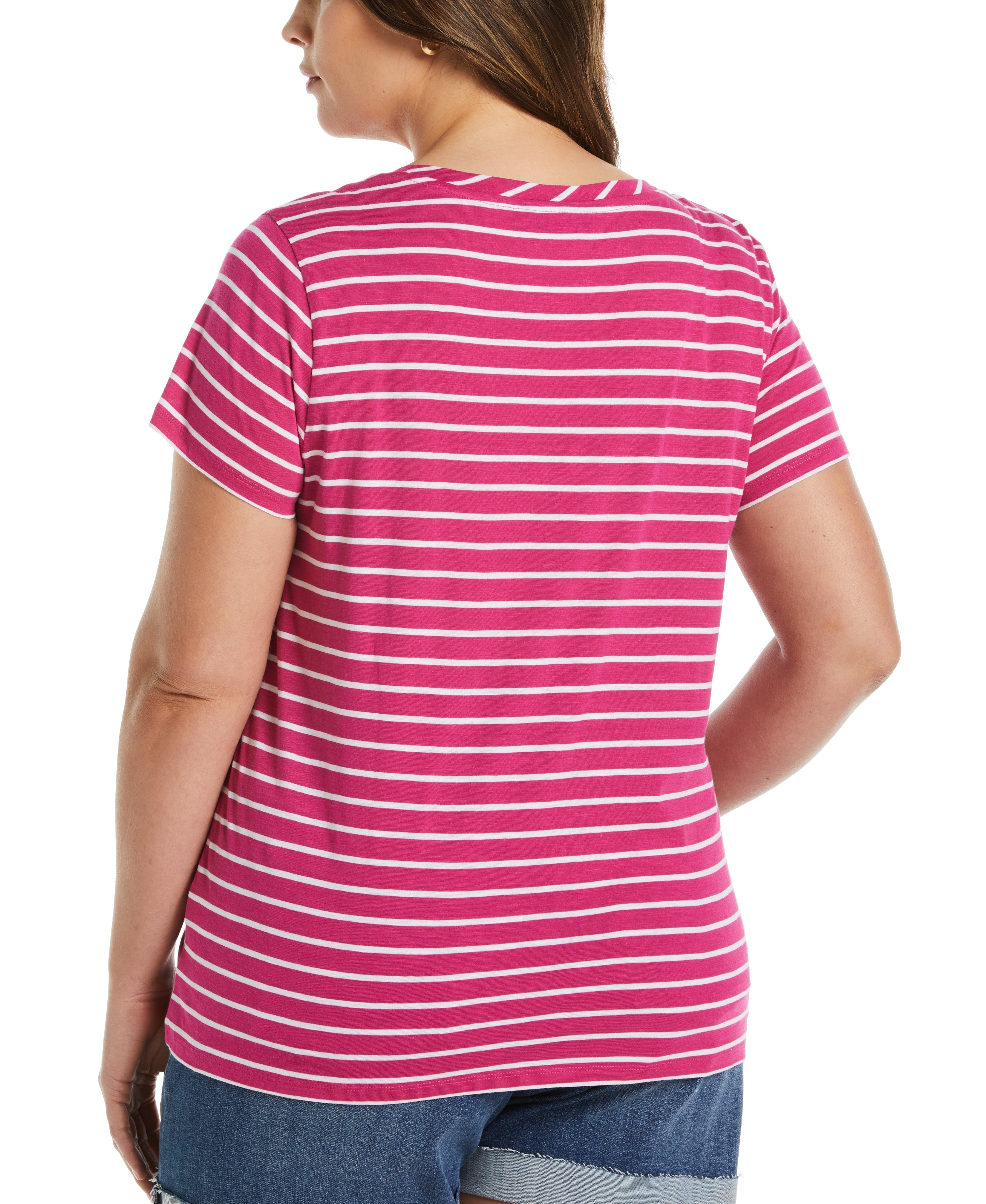 Plus Size Stripe Slub Tee