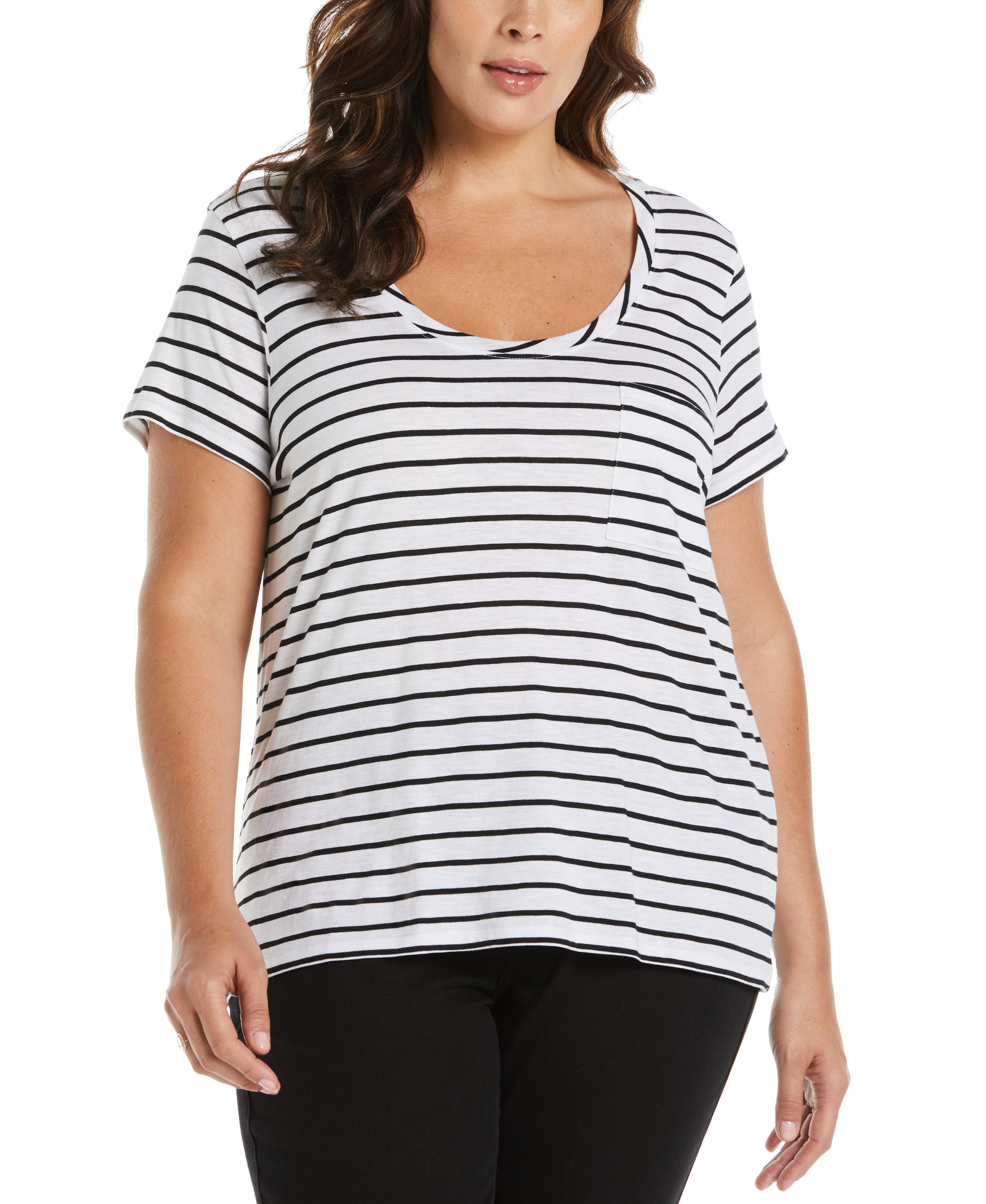 Plus Size Stripe Slub Tee