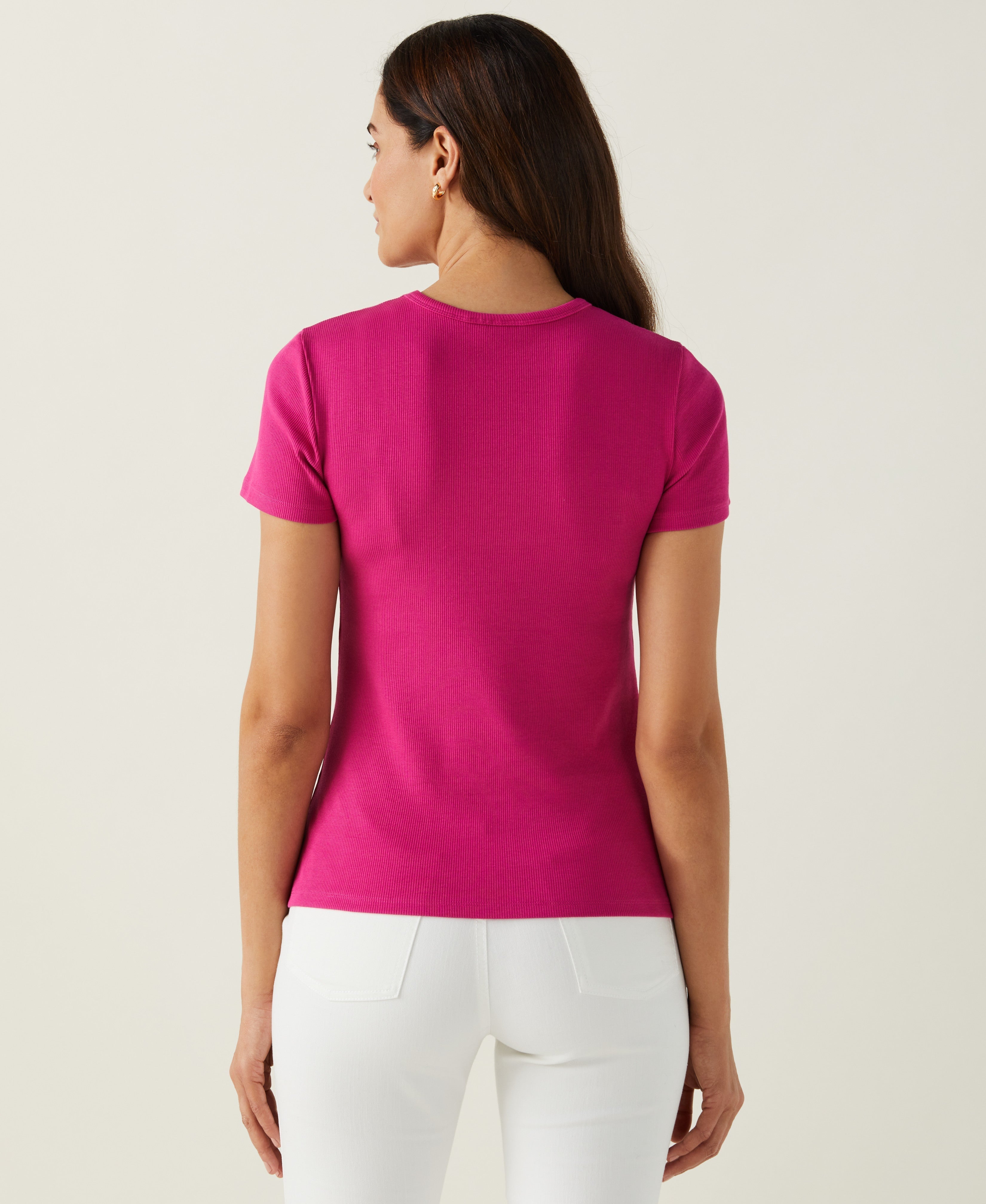 Ribbed Crew Neck Tee