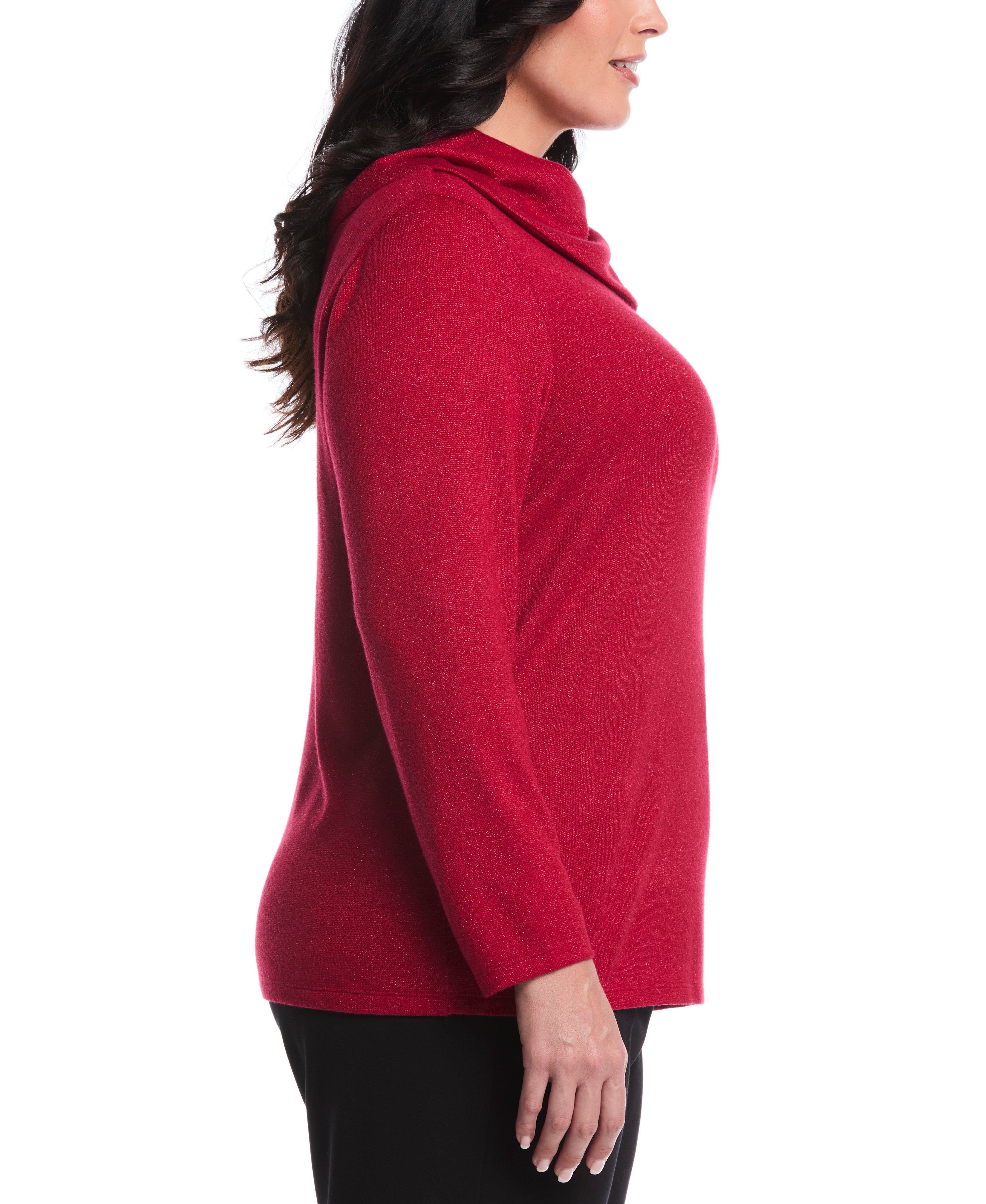 Plus Size Split Collar Top