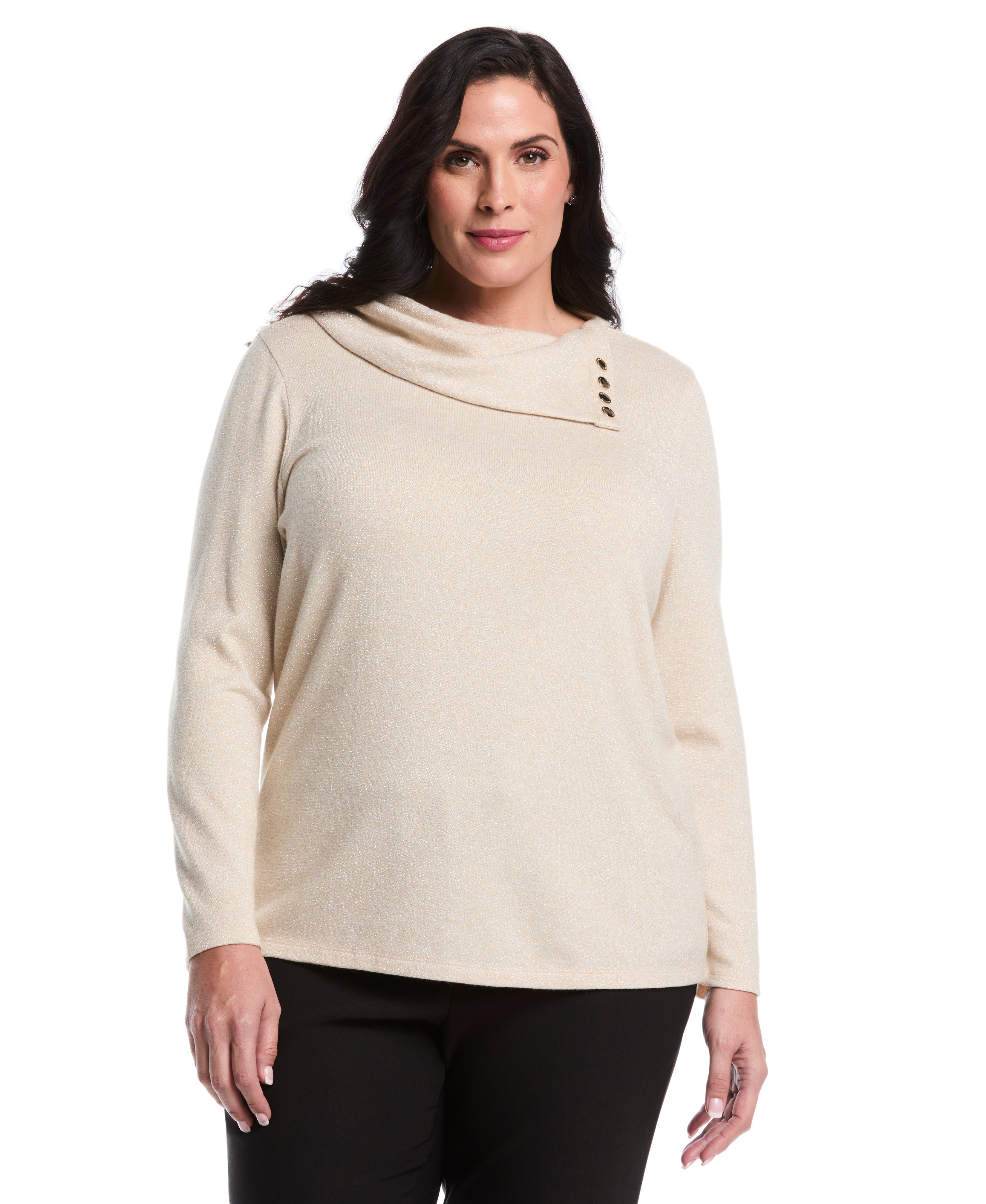 Plus Size Split Collar Top