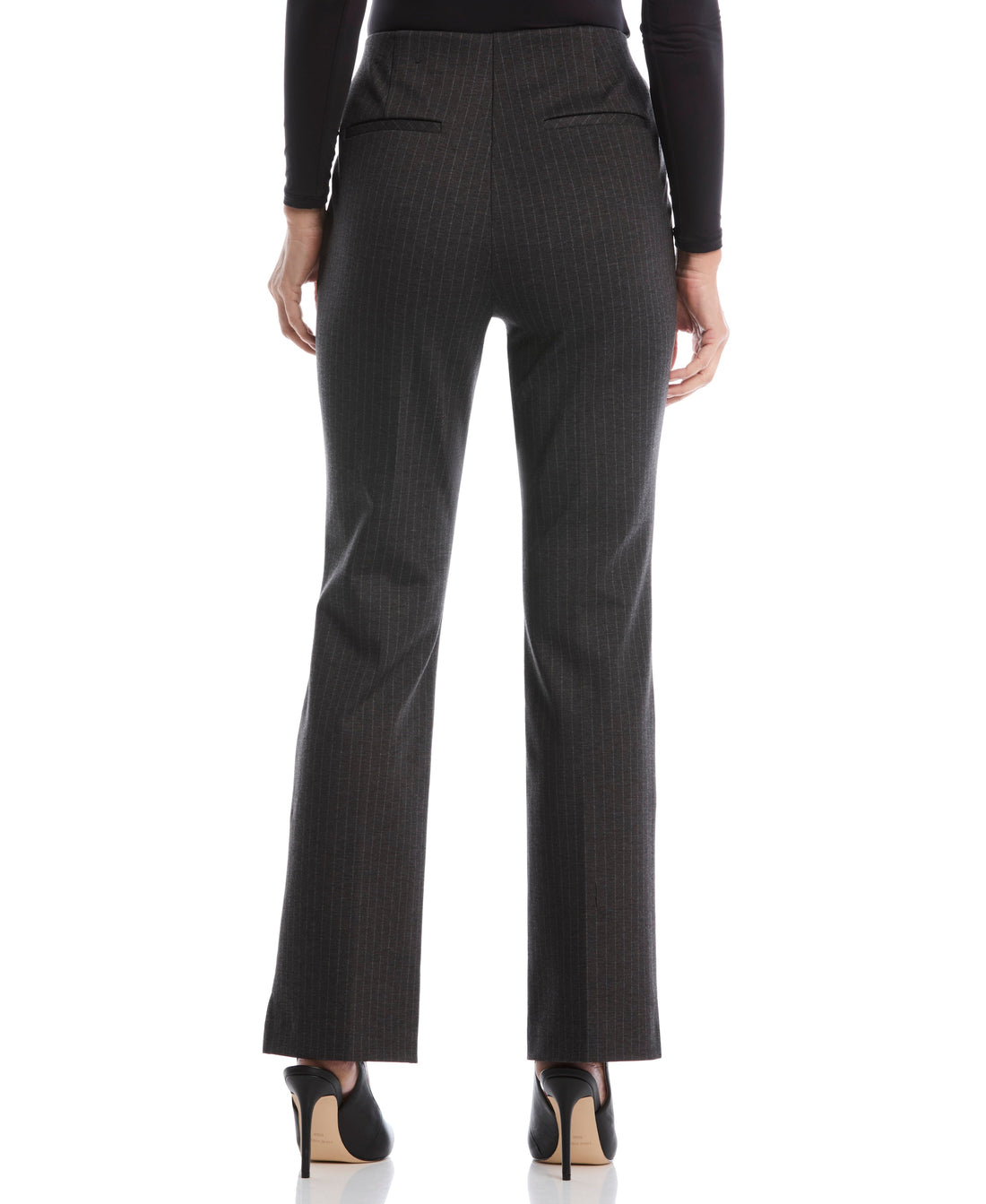 Pinstripe Print Ponte Bootcut Pant